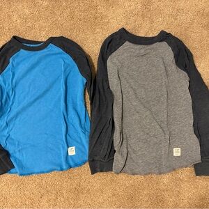 Kids GAP Long Sleeve Baseball Style Shirt Bundle 2 - Blue & Gray